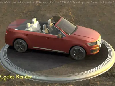 City Car 84 SUV Cabrio Open Type-B Brown Low-poly 3D model