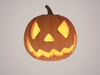 Halloween Pumpkin Low-poly 3D model