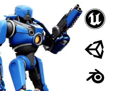CYBORG COP V-2  Rigged for Unreal Engine - Unity - MIXAMO 3D model