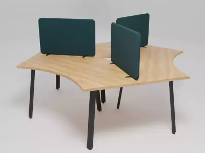OGI A - Workstation desk for 3 users - Free 3D model