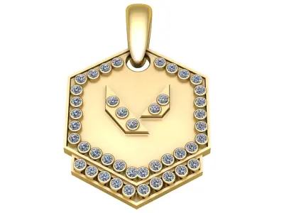 Hexa Sapphire Emblem Pendant 3D print model