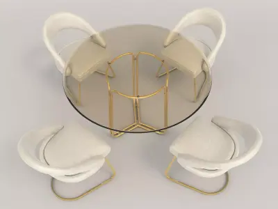 Modern Table and Chair Set 2 3D model