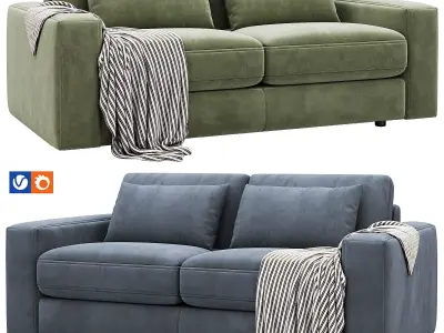 Kipton Wide Arm Nubuck Leather Sofa 211 By Arhaus 3D model