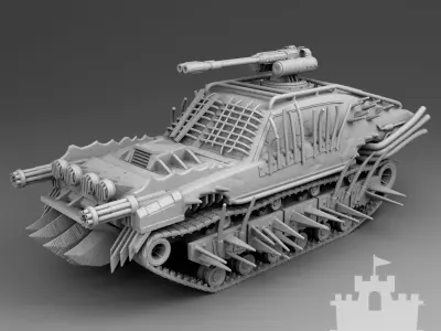 Tracked vehicle 3D print model