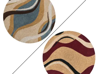 Round Rug Set 208 3D model