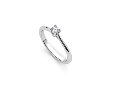 ZDR078 solitaire diamond ring gold 3D print model