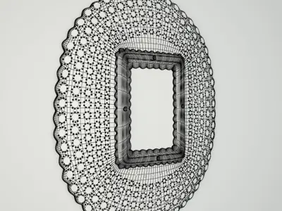 Peacock Honeycomb Mirror 3D model