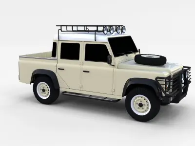Land Rover Defender 110 Double Cab Pick Up rev 3D model