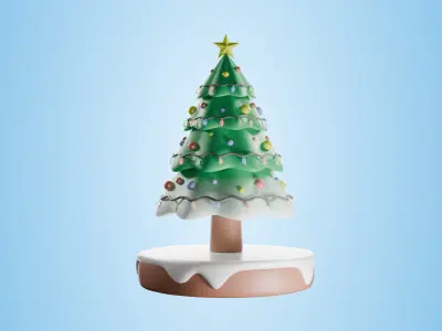 Christmas Tree Low-poly 3D model