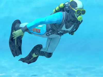 Diver - Dry Suit v2 for Maya Low-poly 3D model