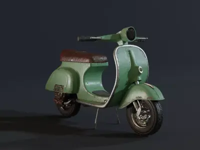 Retro Scooter Bike 3D model