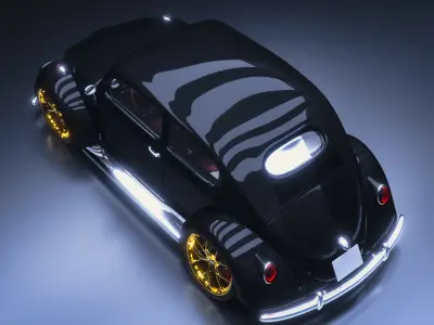 Volkswagen Beetle Low-poly 3D model