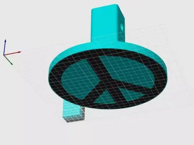 Peace Symbol Medallion Trailer Hitch Cover 3D print model