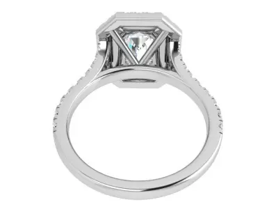 Emerald Halo Ring 3908 3D print model
