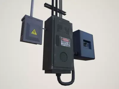 Electrical Boxes Low-poly 3D model