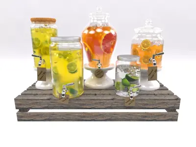 Lemonade set 2 in jar with tag 3D model