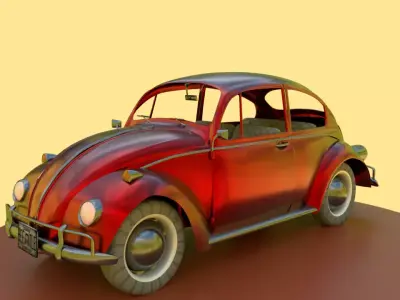 Wolkswagen beetle car 3D Low-poly 3D model