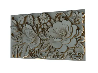 mural decor set wall panel 17 3D model