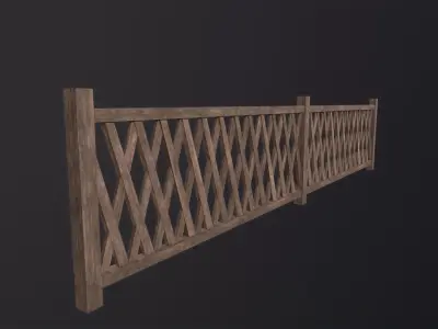 Fence 3D Model Low-poly 3D model