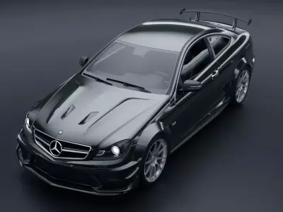 Mercedes Benz C63 AMG Black Series Low-poly 3D model