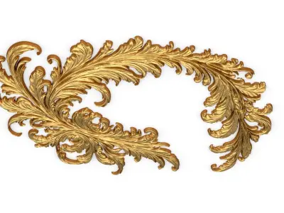 feather decor set wall mural 08 3D model