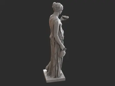 Hebe Statue - Marble Low-poly 3D model