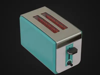 Retro toaster 01 Low-poly 3D model
