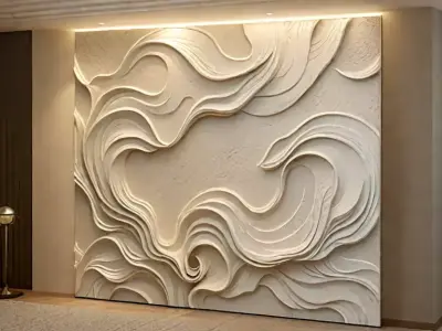 modern panel wall decor set relief stl mural CNC 163 3D model