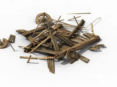 Game Elven Mountain - Broken - Chariot 04 3D model