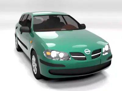NISSAN ALMERA 5DOOR LOWPOLY Low-poly 3D model