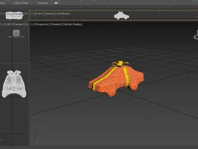 Gift toy car in festive packaging Free low-poly 3D model