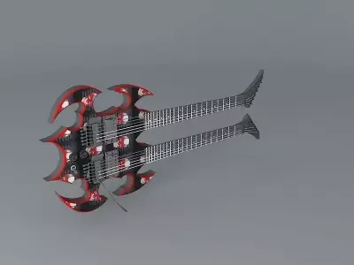 Double neck guitar Free 3D model
