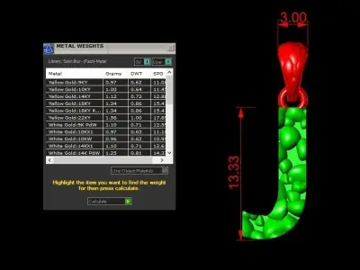 J LETTER Alphabet ROCKS PENDANT 3D print model 3D print model