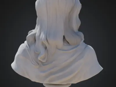 Classical Female Bust Sculpture 3D model