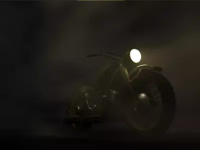 Low poly old Russian motorcycle  Low-poly 3D model
