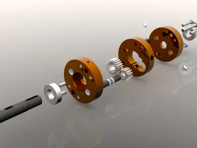 CAD DESIGN OF AN EXTERNAL GEAR PUMP 3D model
