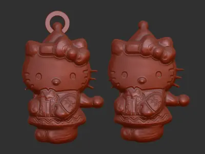 kitty christmas decor  3D print model