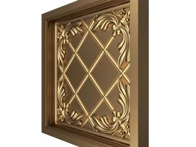 Carved Ceiling Tile 09 Low-poly 3D model