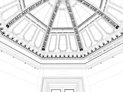 Museum Interior - London National Gallery - Room 15 3D model