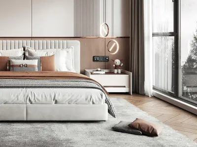 Modern luxury style bedroom 3D model 3D model
