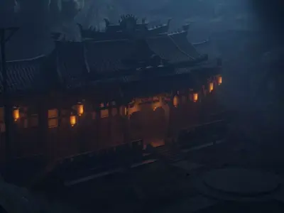 Temples in the mountains 3D model