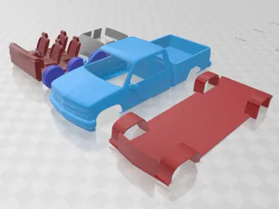 Chevrolet C1500 Extended Cab 1988 - Separate Parts STL Model 3D print model