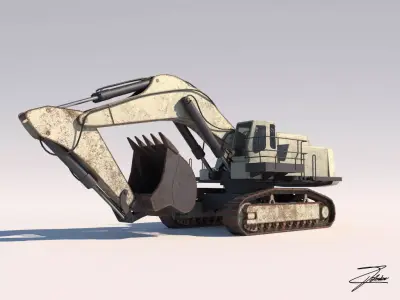 Excavator Liebherr 984 Low-poly 3D model