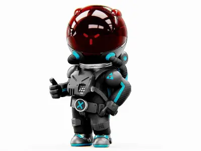 TOON ASTRONAUT S-580 Rigged for Unreal Engine - Unity - MIXAMO  3D model