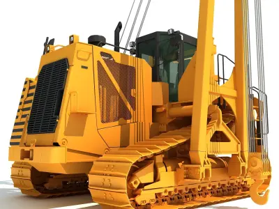 Pipelayer Bulldozer Machine 3D model