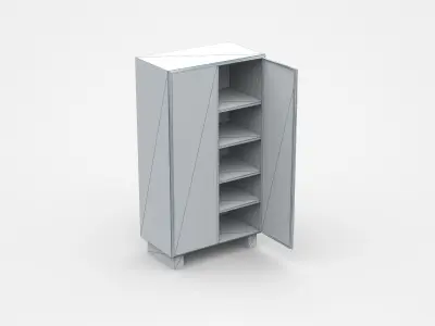 Blue Storage Cabinet For Industrial Tools And Parts 3D model