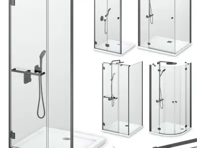 Cabin showers Radaway Carena black 3D model
