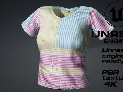 Summer top PBR 4k Low-poly 3D model