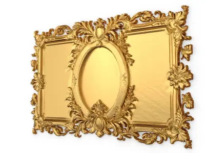 Plaster decorative frame ornament 09 3D model
