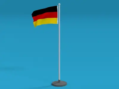 Low Poly Seamless Animated Germany Flag Low-poly 3D model